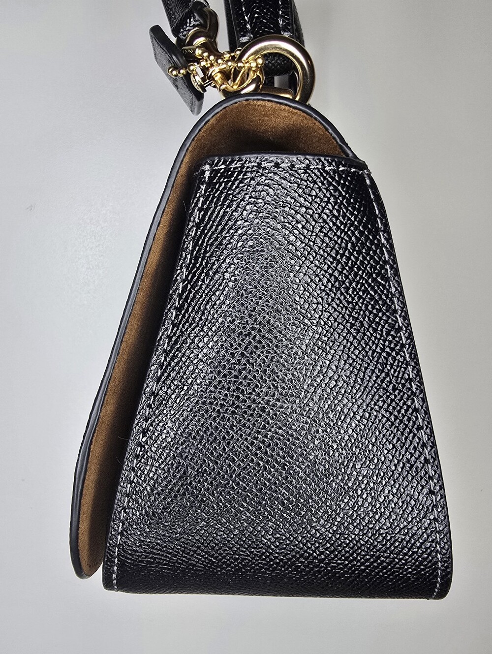 Coach Lysa Top Handle Bag Black Leather Crossbody CX575 - Picture 9 of 12
